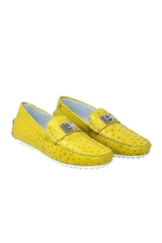 Mauri Sunset Mimosa Yellow Exotic Ostrich -Casual Loafers 3470 (MA5120)