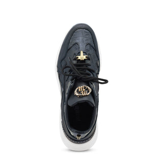 Mauri Swift 8464/2 Black Exotic Crocodile / Nappa & Patent Leather Casual Sneakers (MA5511)-AmbrogioShoes