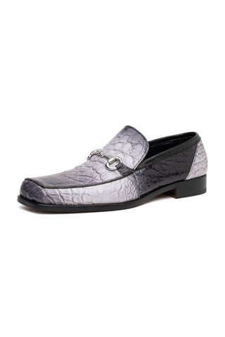 Mauri Switch 3290 Multi Gray & Black Alligator / Leather Slip-On Horsebit Loafers (MA5602)