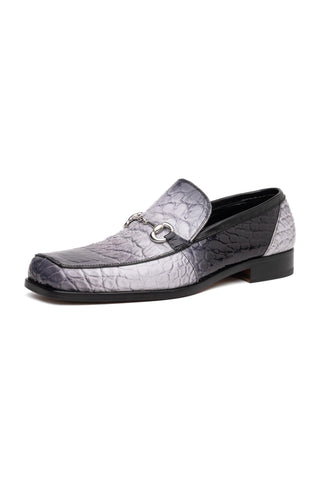 Mauri Switch 3290 Multi Gray & Black Exotic Alligator / Calf-Skin Leather Slip-On Horsebit Loafers (MA5602)(Made to Order)-AmbrogioShoes