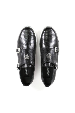 Mauri Trendsetter Black Teju Lizard Casual Sneakers 8592 (MA5121)