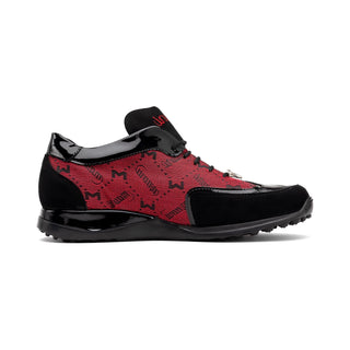 Mauri Vamp 8804-7 Black & Red Exotic Multi Materials Casual Sneakers (MA5578)-AmbrogioShoes