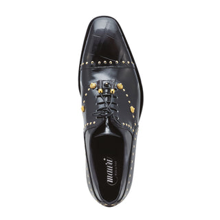 Mauri Vegas 4901 Men's Shoes Black Exotic Alligator / Calf-Skin Leather Oxfords (MA5258)-AmbrogioShoes