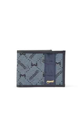 Mauri W3 Men's Bi-Fold Exotic Crocodile / Nappa Leather / Didier Fabric Wallet (MAW1000)-AmbrogioShoes