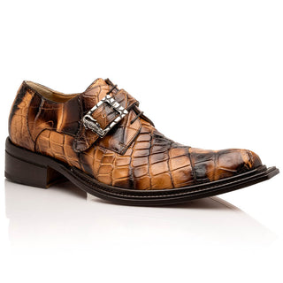 Mauri Wanted 44166/2 Men's Shoes Exotic Alligator Single Monk-Strap / Derby Loafers (MA5639)-AmbrogioShoes