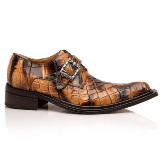 Mauri Wanted 44166/2 Men's Shoes Exotic Alligator Single Monk-Strap / Derby Loafers (MA5639)-AmbrogioShoes