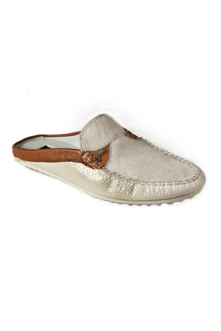 Mauri White & Tan Multi Materials Sandals 3484 (MAO1039)