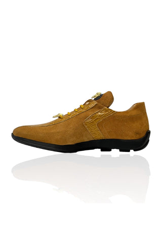 Mauri Wisdom 9145-1 Exotic Crocodile Skin & Suede Sneakers (MA5551)-AmbrogioShoes