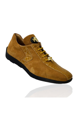Mauri Wisdom 9145-1 Exotic Crocodile Skin & Suede Sneakers (MA5551)-AmbrogioShoes
