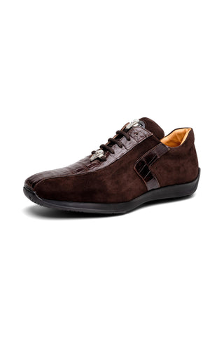 Mauri Wisdom 9145-1 Exotic Crocodile Skin & Suede Sneakers (MA5551)-AmbrogioShoes