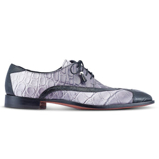 Mauri X-Factor 4992 Men's Shoes Gray Combo Exotic Alligator Derby Oxfords (MA5464)-AmbrogioShoes