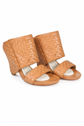 Mea Shadow Regina Tan Woven Leather Sandals (MS104)