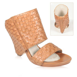 Mea Shadow Regina Tan Woven Leather Sandals (MS104)-AmbrogioShoes
