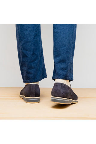 Meo 3 Suede & Crocodile Loafer - Gray-Dellamoda