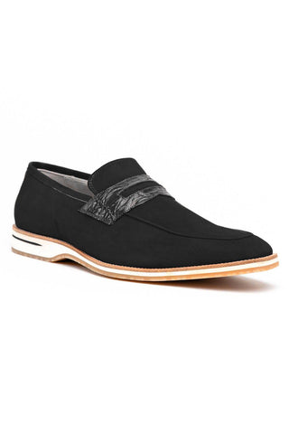 Meo 3 Suede Loafer - Black-Dellamoda