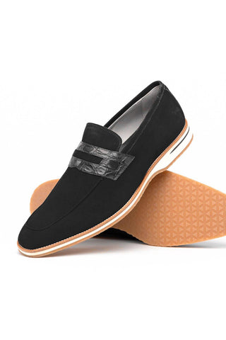 Meo 3 Suede Loafer - Black-Dellamoda