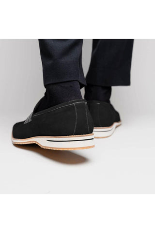 Meo 3 Suede Loafer - Black-Dellamoda