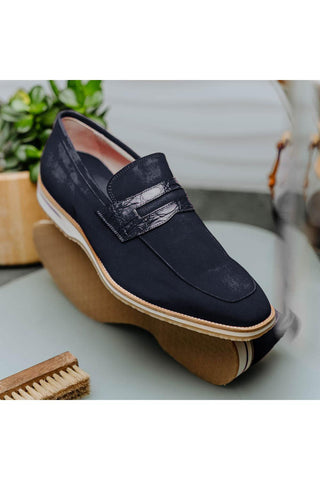 Meo 3 Suede Loafer - Navy-Dellamoda