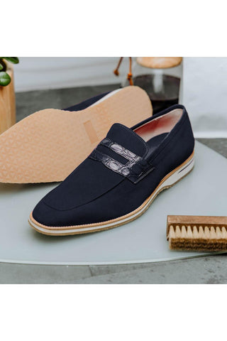 Meo 3 Suede Loafer - Navy-Dellamoda