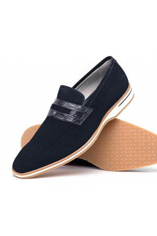 Meo 3 Suede Loafer - Navy-Dellamoda