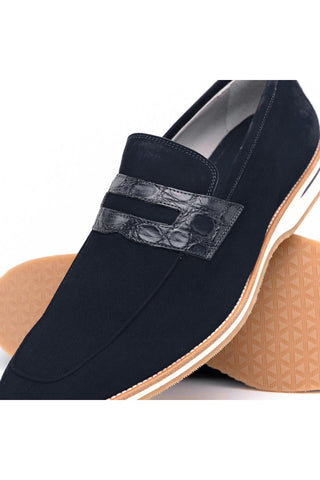 Meo 3 Suede Loafer - Navy-Dellamoda