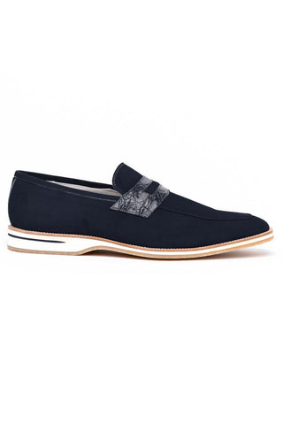 Meo 3 Suede Loafer - Navy-Dellamoda