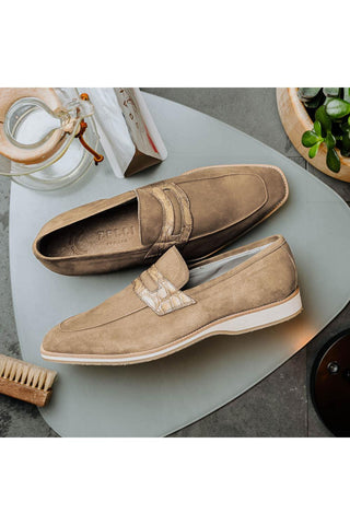 Meo 3 Suede Loafer - Taupe-Dellamoda