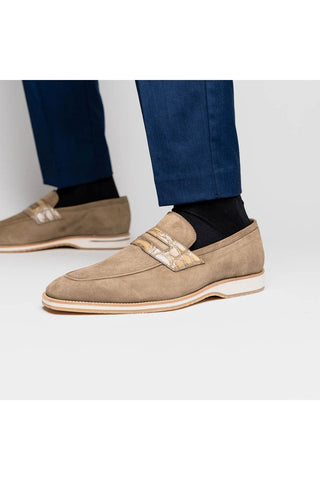 Meo 3 Suede Loafer - Taupe-Dellamoda