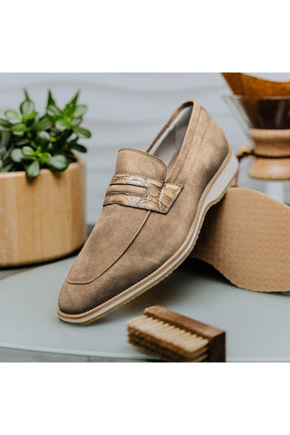 Meo 3 Suede Loafer - Taupe-Dellamoda