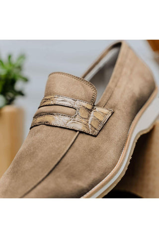 Meo 3 Suede Loafer - Taupe-Dellamoda