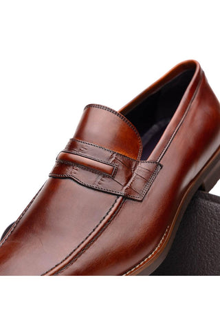 Meo Leather Loafer - Cognac-Dellamoda
