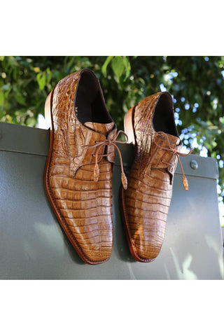 Mezlan 13584-F Anderson Exotic Crocodile Derby (MZ1001)-AmbrogioShoes