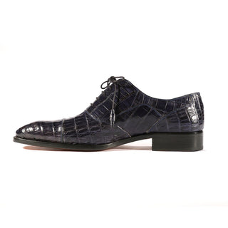 Mezlan 13993-F Dublin Men's Shoes Blue Genuine Caiman Crocodile Cap-Toe Oxfords (MZS3320)-AmbrogioShoes