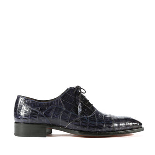 Mezlan 13993-F Dublin Men's Shoes Blue Genuine Caiman Crocodile Cap-Toe Oxfords (MZS3320)-AmbrogioShoes