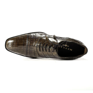 Mezlan 13993-F Dublin Men's Shoes Gray Genuine Caiman Crocodile Cap-Toe Oxfords (MZS3321)-AmbrogioShoes