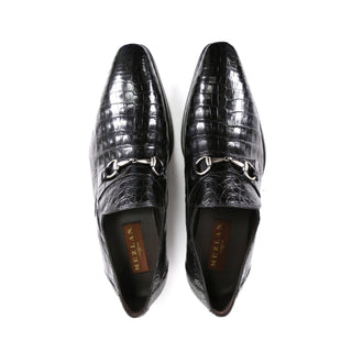Mezlan 14250-F Galvani Men's Shoes Exotic Crocodile Horsebit Loafers (MZ3257)-AmbrogioShoes
