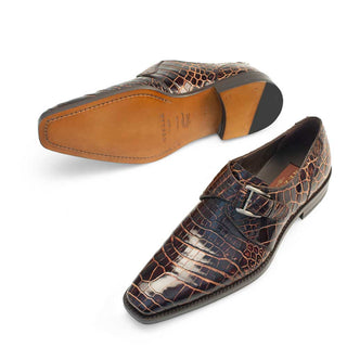 Mezlan 14436-J Men's Shoes Exotic Alligator Single Monk-Strap (MZ3251)-AmbrogioShoes