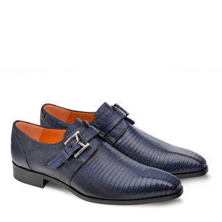 Mezlan 14680-L Richelieu Men's Shoes Blue Genuine Monk-Strap Loafers (MZ3317)-AmbrogioShoes