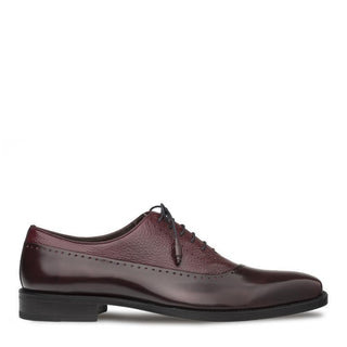 Mezlan 16409 Postdam Men's Shoes Burgundy Deer / Calf-Skin Leather Oxfords (MZ3376)-AmbrogioShoes