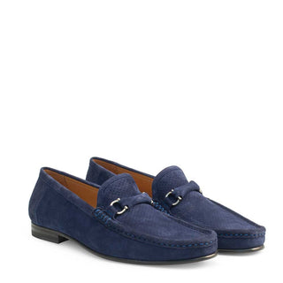 Mezlan 17308 Men's Shoes Blue Suede Leather Moccasin Loafers (MZ3249)-AmbrogioShoes