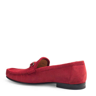 Mezlan 17308 Men's Shoes Red Suede Leather Moccasin Loafers (MZ3250)-AmbrogioShoes