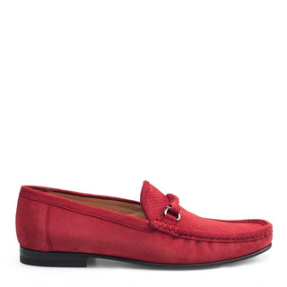 Mezlan 17308 Men's Shoes Red Suede Leather Moccasin Loafers (MZ3250)-AmbrogioShoes