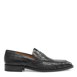 Mezlan 19542 Men's Shoes Crocodile Print / Calf-Skin Leather Penny Loafers (MZ3291)-AmbrogioShoes