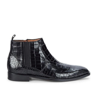 Mezlan 20162 Men's Shoes Black Crocodile Print Leather Boots (MZS3423)-AmbrogioShoes