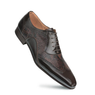 Mezlan 20238 Savageton Men's Shoes Brown Snake Print / Calf-Skin Leather Oxfords (MZ3418)-AmbrogioShoes