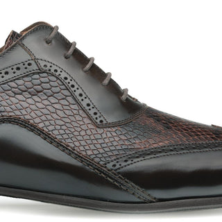 Mezlan 20238 Savageton Men's Shoes Brown Snake Print / Calf-Skin Leather Oxfords (MZ3418)-AmbrogioShoes