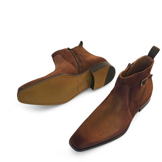Mezlan 21433 Men's Shoes Suede Leather Side Buckle Ankle Boot (MZ3797)-AmbrogioShoes