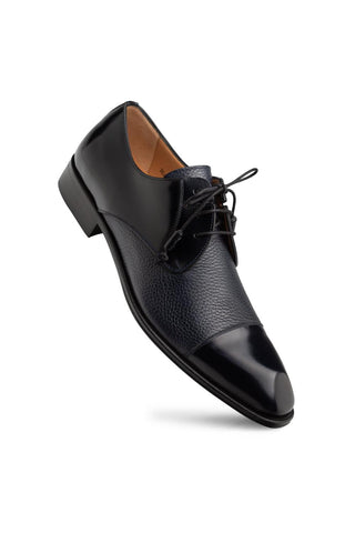 Mezlan 21744 Capello Men’s Shoes Hi-Shine / Textured Calf-Skin Leather Derby (MZ3917)-AmbrogioShoes