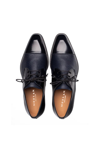 Mezlan 21744 Capello Men’s Shoes Hi-Shine / Textured Calf-Skin Leather Derby (MZ3917)-AmbrogioShoes