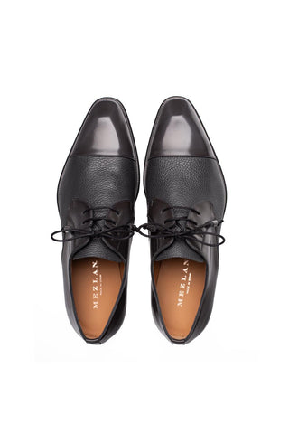 Mezlan 21744 Capello Men’s Shoes Hi-Shine / Textured Calf-Skin Leather Derby (MZ3917)-AmbrogioShoes